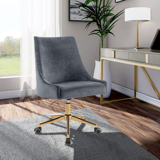 Velvet / gold base stylish contemporary office chair