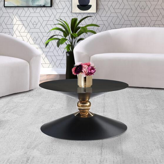 Round ultra-contemporary stylish black coffee table