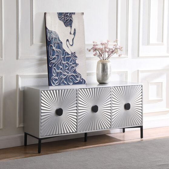 Antique silver / matte black contemporary sideboard / buffet