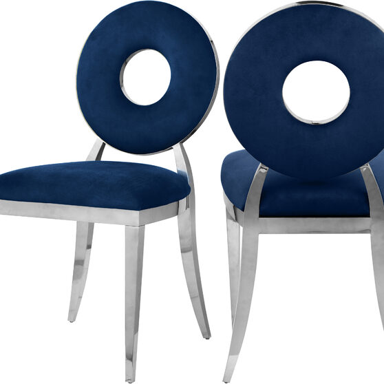 Velvet / gold glam contemporary style dining chair