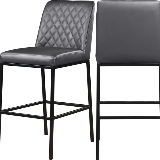 Elegant gray faux leather bar stool