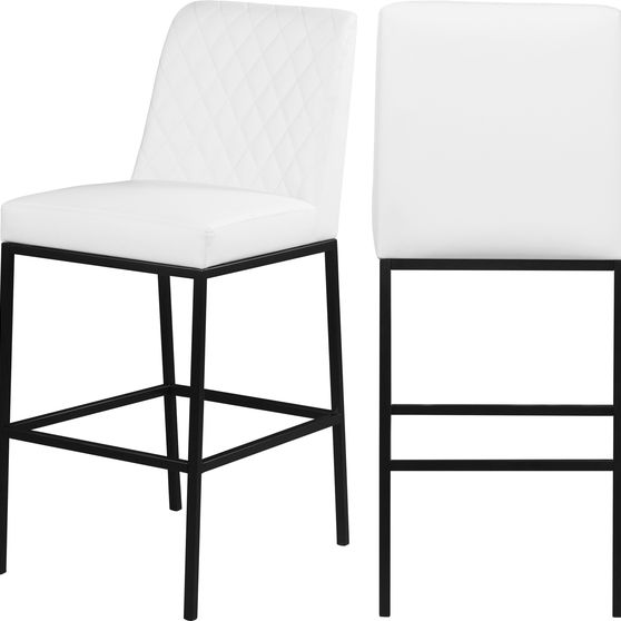 Elegant white faux leather bar stool