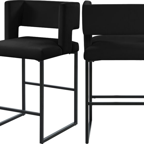 Black unique square back bar stool