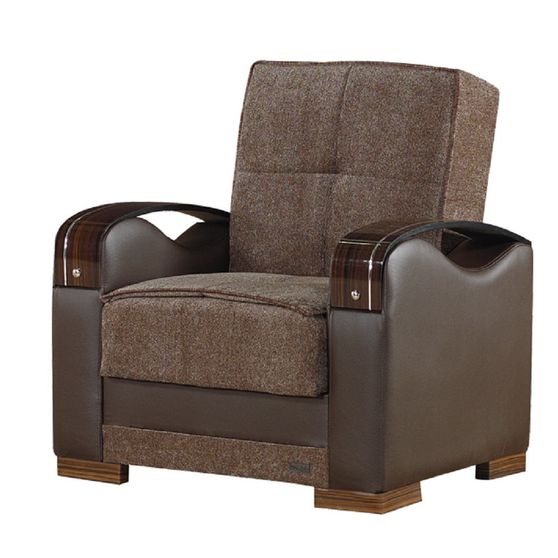 Chocolate brown / sand fabric chair