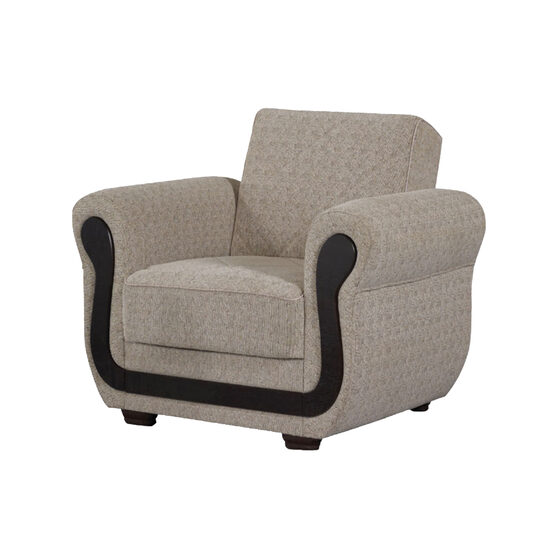 Modern gray/beige chenille chair