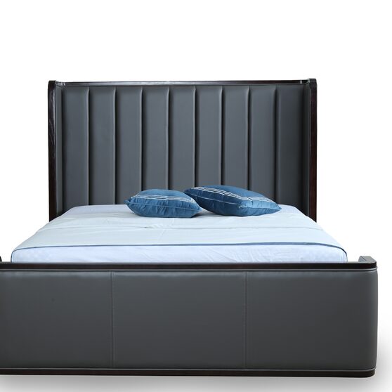 Clean geometric lines graphite full bed