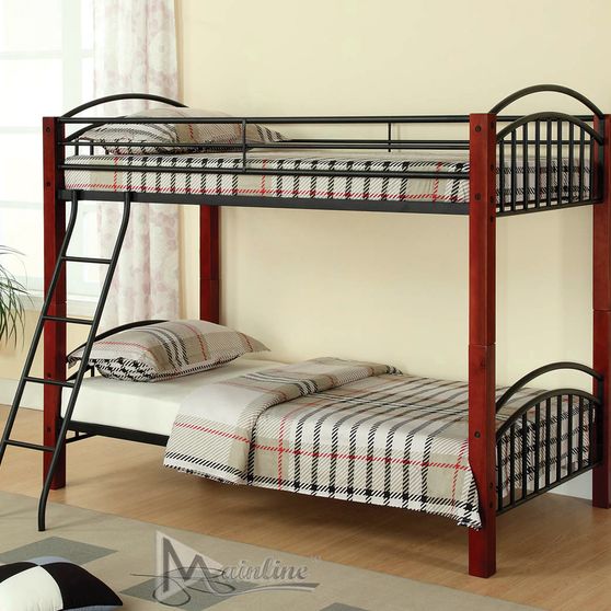 Twin metal post bunk bed
