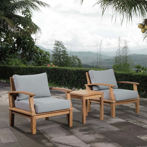 3 pcs outside / patio set in natural teak