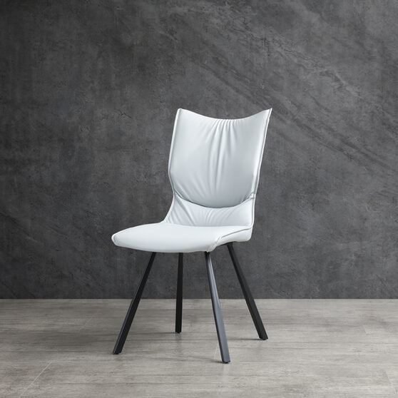Silvia dining chair, light gray faux leather