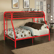 Red twin/full bunk bed