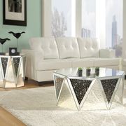 Clear glass with faux gemstones inlay coffee table main photo