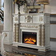 Antique pearl finish classic style fireplace main photo