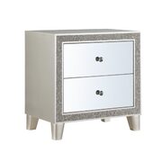 Mirrored & champagne finish shiny and lustrous surface nightstand main photo