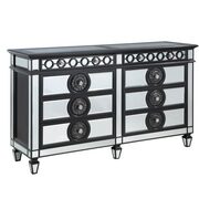 Black & sliver finish mirrored top dresser