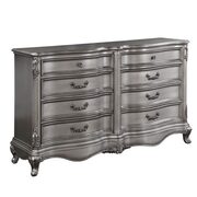 Antique platinum finish rococo design dresser