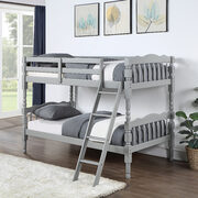 Gray finish traditional style twin/twin bunk bed main photo