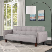 Gray linen button tufted sofa bed main photo