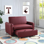 Red fabric adjustable sofa w/ sleeper main photo