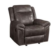 Brown leather-aire reclining recliner chair main photo