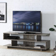 Gray oak finish rectangular TV stand main photo