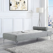 Gray melange velvet button tufted average sofa daybed main photo