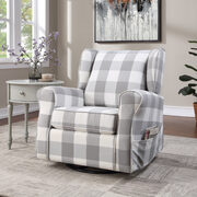 Gray fabric loose seat & tight back cushion swivel chair main photo