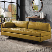 Turmeric top grain leather channel-tufted seats sofa main photo