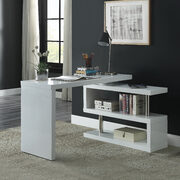 White high gloss finish writing desk with swivel function main photo