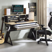 Natural & black finish rectangular top music desk main photo