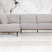 Pearl gray full leather sectional sofa main photo