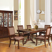 Espresso double pedestal dining table main photo