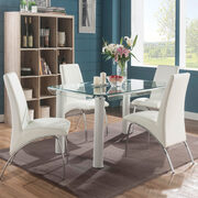 White & clear glass dining table main photo