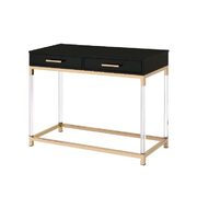 Table top in a rich black and metal frame in gold finish sofa table main photo