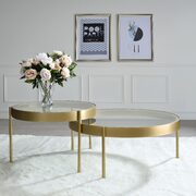Clear glass & gold finish 2pieces pack nesting tables main photo