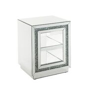 Mirror finish with faux diamond inlay end table main photo