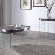 Gray high gloss & clear glass coffee table main photo