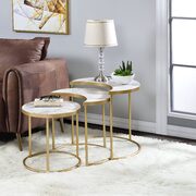 Faux marble & gold 3pieces pack nesting table set main photo