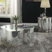 Silver & champagne finish mirrored table top/ base coffee table main photo