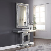 Square glam base faux crystals / mirrored panels side table main photo