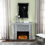 Mirrored & faux stones fireplace