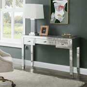 Mirrored & faux diamonds modern and clear touch writing desk main photo