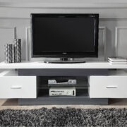 White & gray finish tv stand main photo