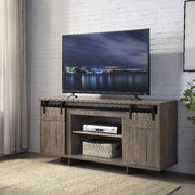 Warm brown and rustic elements rectangular TV stand main photo