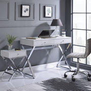 White & chrome finish coleen desk main photo
