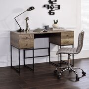 Rustic oak & black finish desk main photo