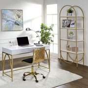 White high gloss & gold desk main photo