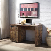 Rustic oak finish industrial-style look writing desk main photo