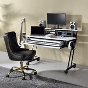 White & black music recording studio desk main photo