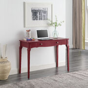 Red finish gently curving details writing desk main photo