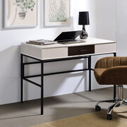 Natural top & black finish base industrial design desk main photo